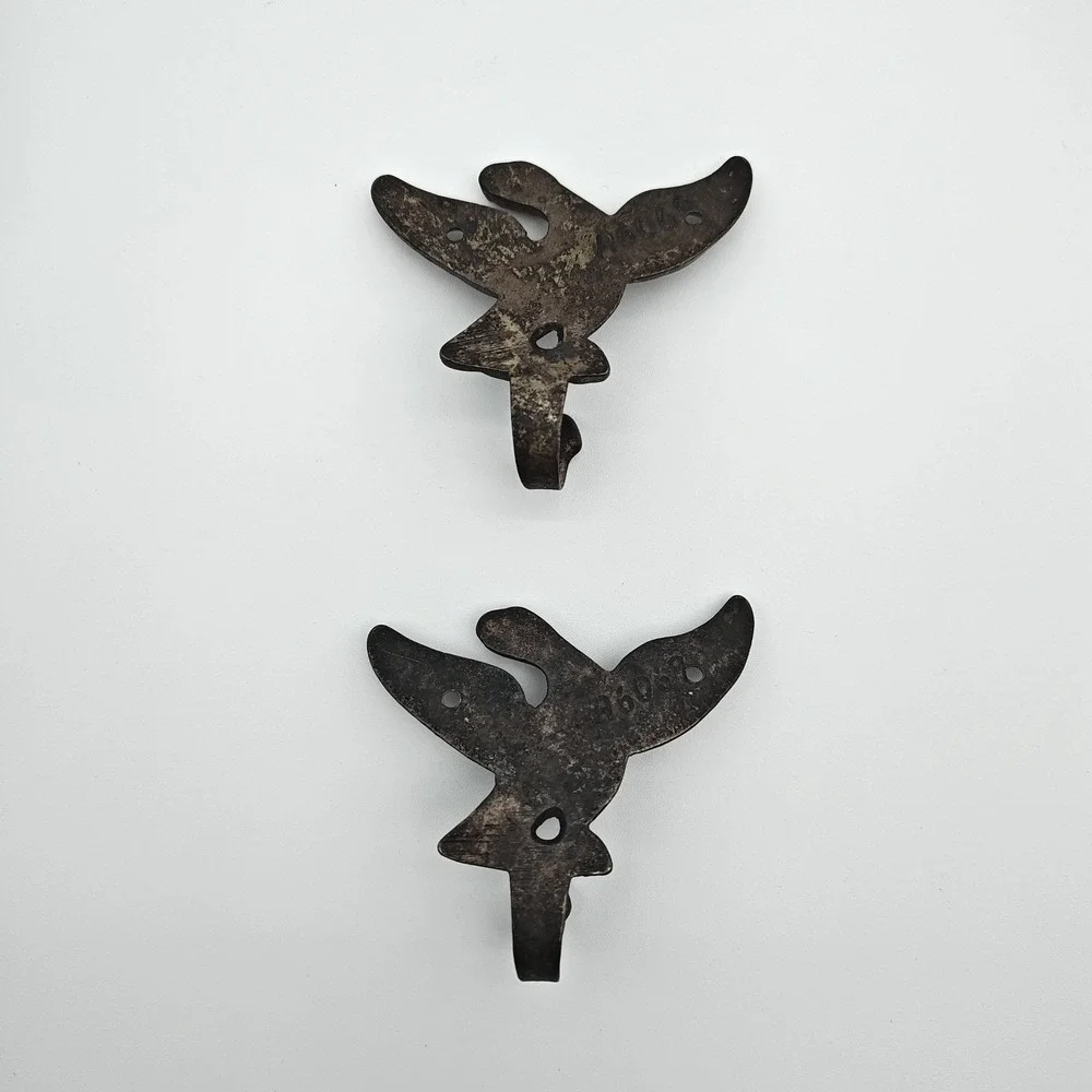 Vintage‎ Brass Eagle Wall Hooks Pair Amerock A6069 Patriotic Coat Hat Hooks